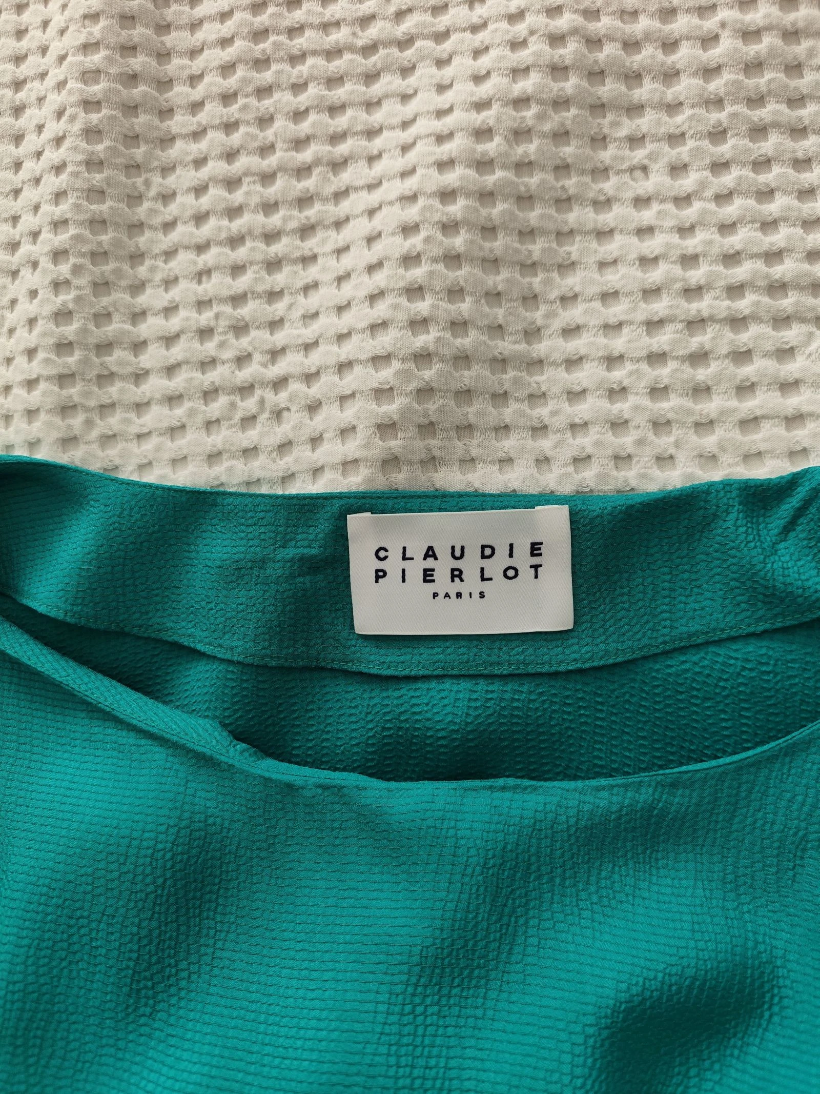 Robe longue neuve Claudie Pierlot taille 42 verte  – photo 8